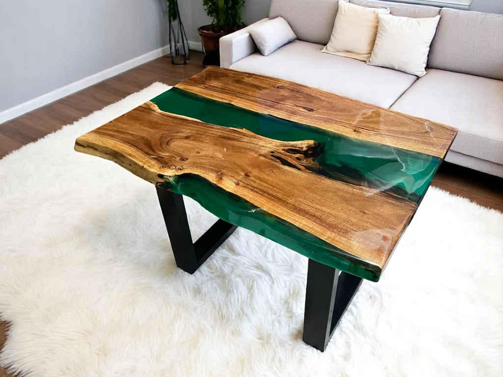 Live Edge Epoxy River Table : Free Shipping & Customizable 